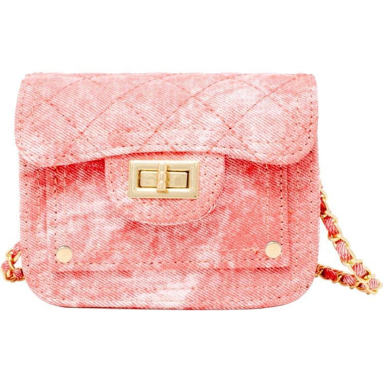 Tie Dye Quilted Denim Handbag – Pink