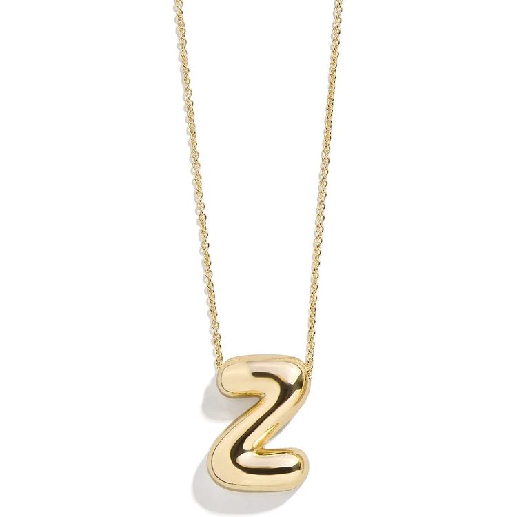Gold Bubble Initial Necklace