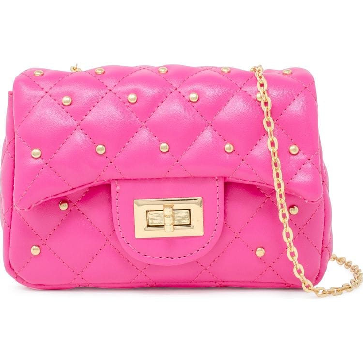 Classic Quilted Stud Mini Bag – Hot Pink