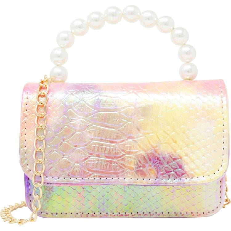 Tie Dye Crocodile Pearl Handle Bag