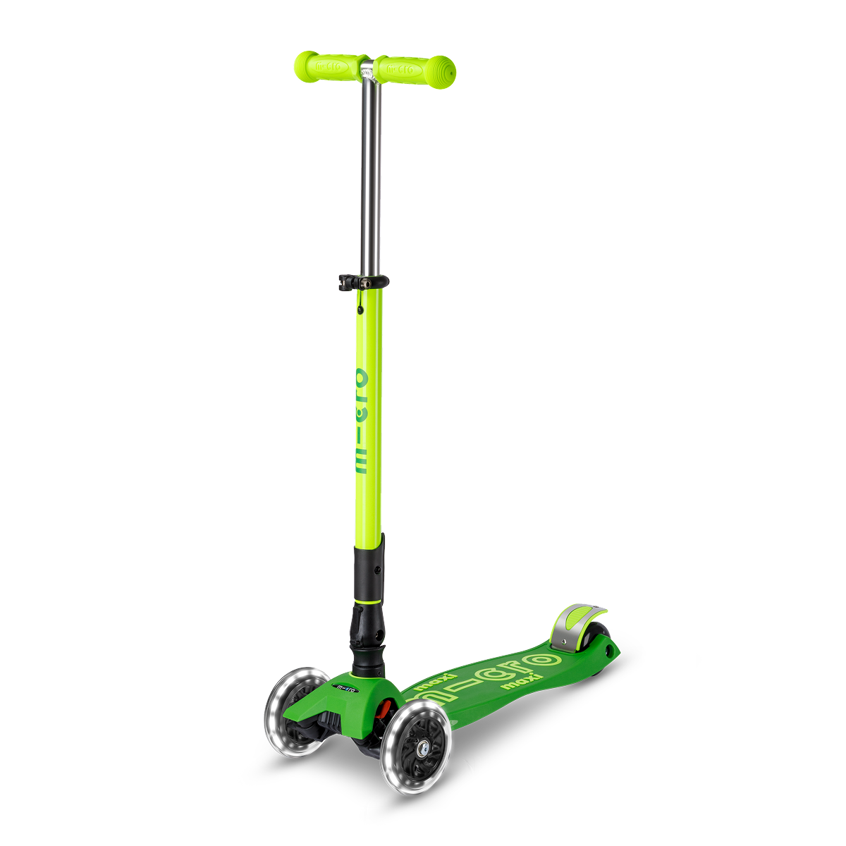 Maxi Deluxe Foldable LED Neon Scooter – Parrot Green