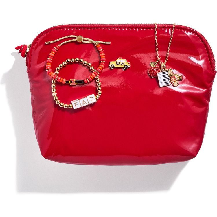 FAO SchwarzV Red Pouch with Jewelry Set