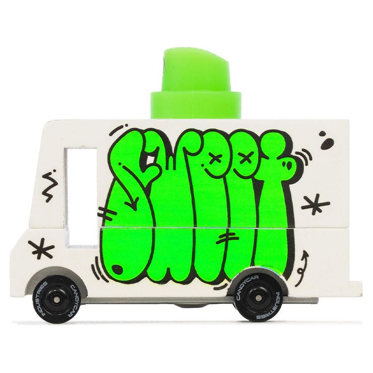 Green Graffiti Van Toy Car