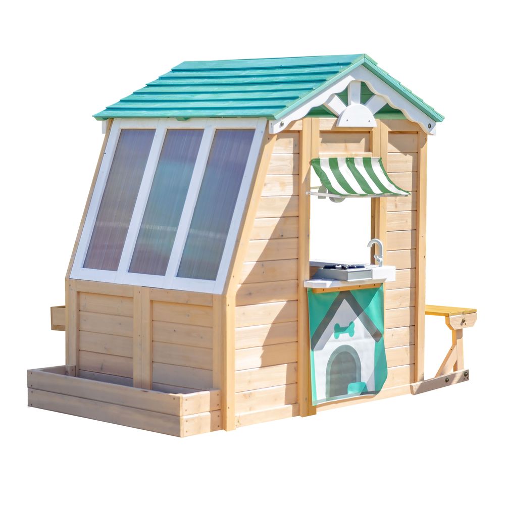 Gardenia Wooden Playhouse with Large Window & Kitchen