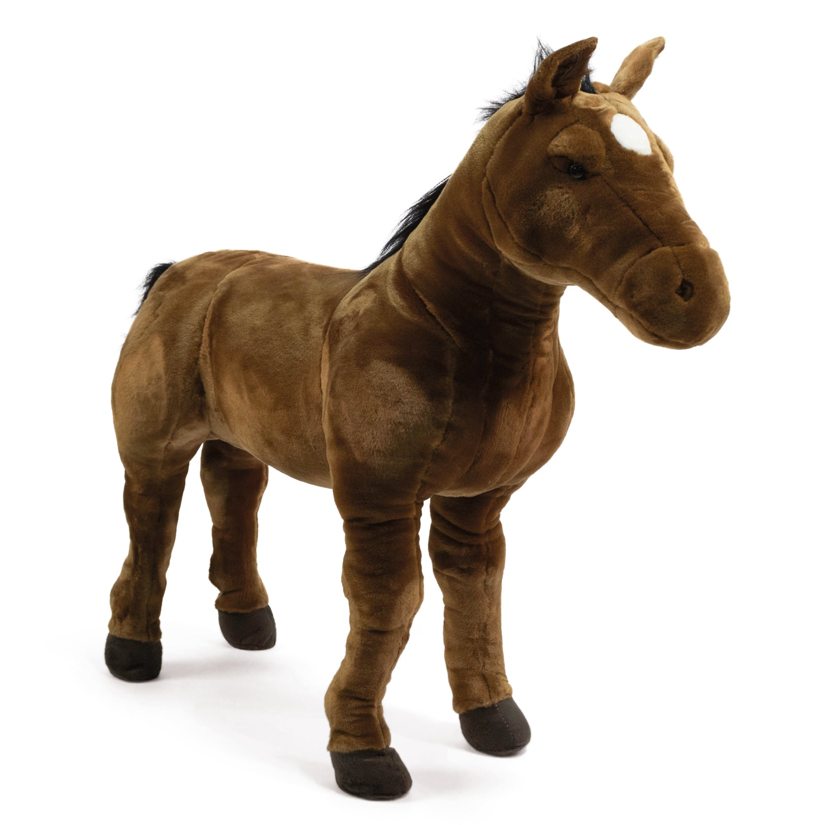 Standing Brown Horse Plush – 31.5″