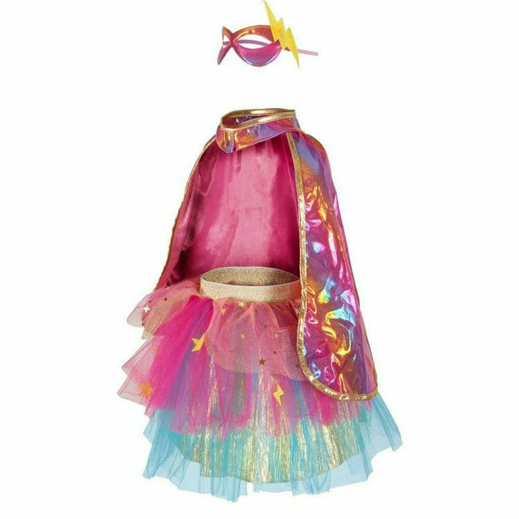 Super-Duper Tutu/Cape/Mask – Pink/Gold – Size 4-6 Years