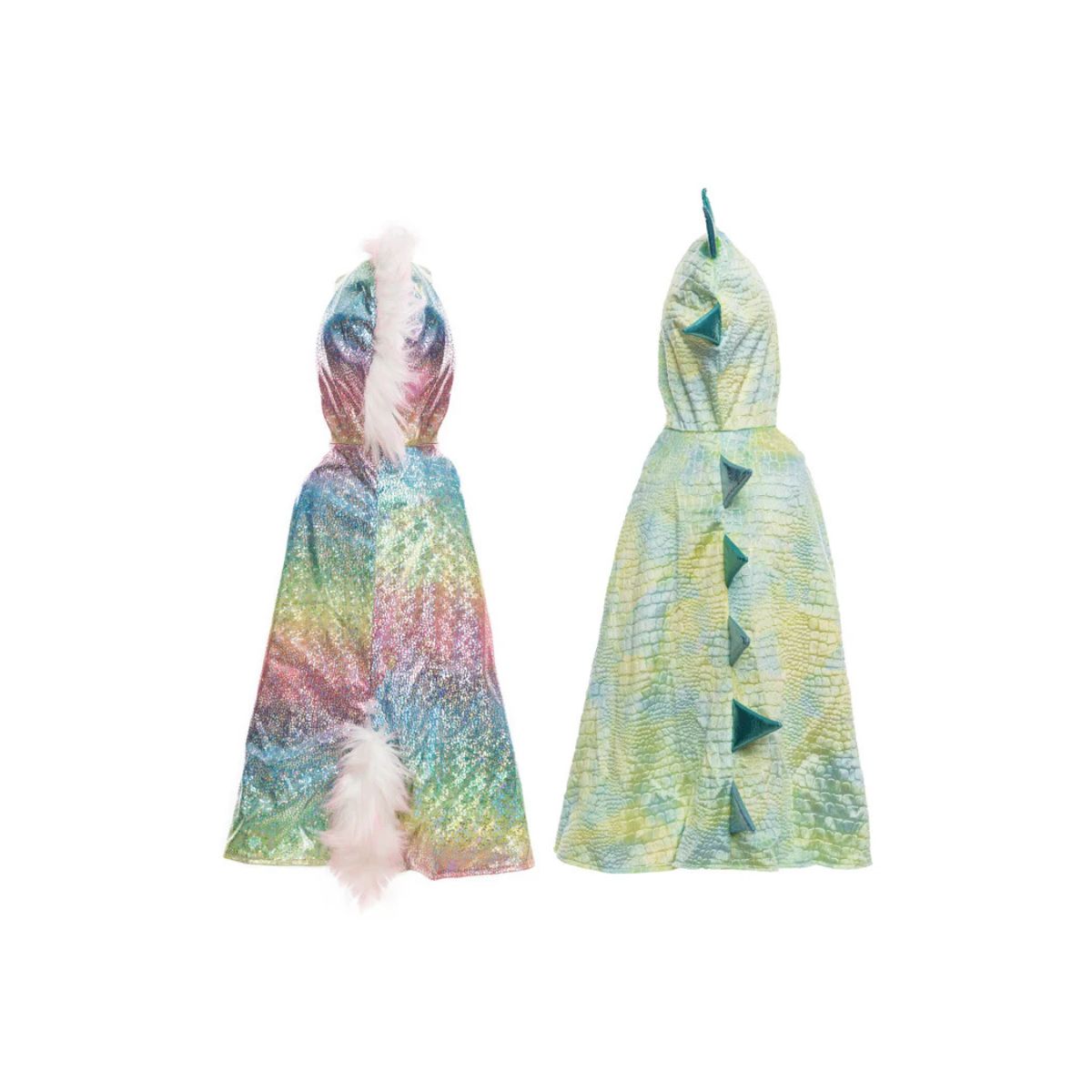 Rainbow Reversible Unicorn Dragon Cape – Size 5-6 Years