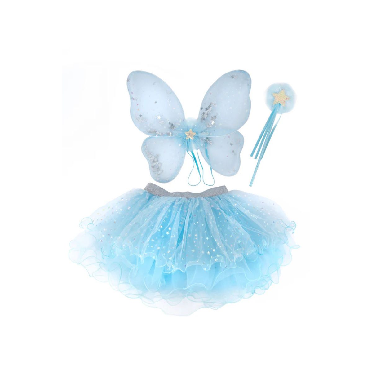 Iridescent Celestrial Fairy Wings, Tutu, Wand – Size 4-6 Years
