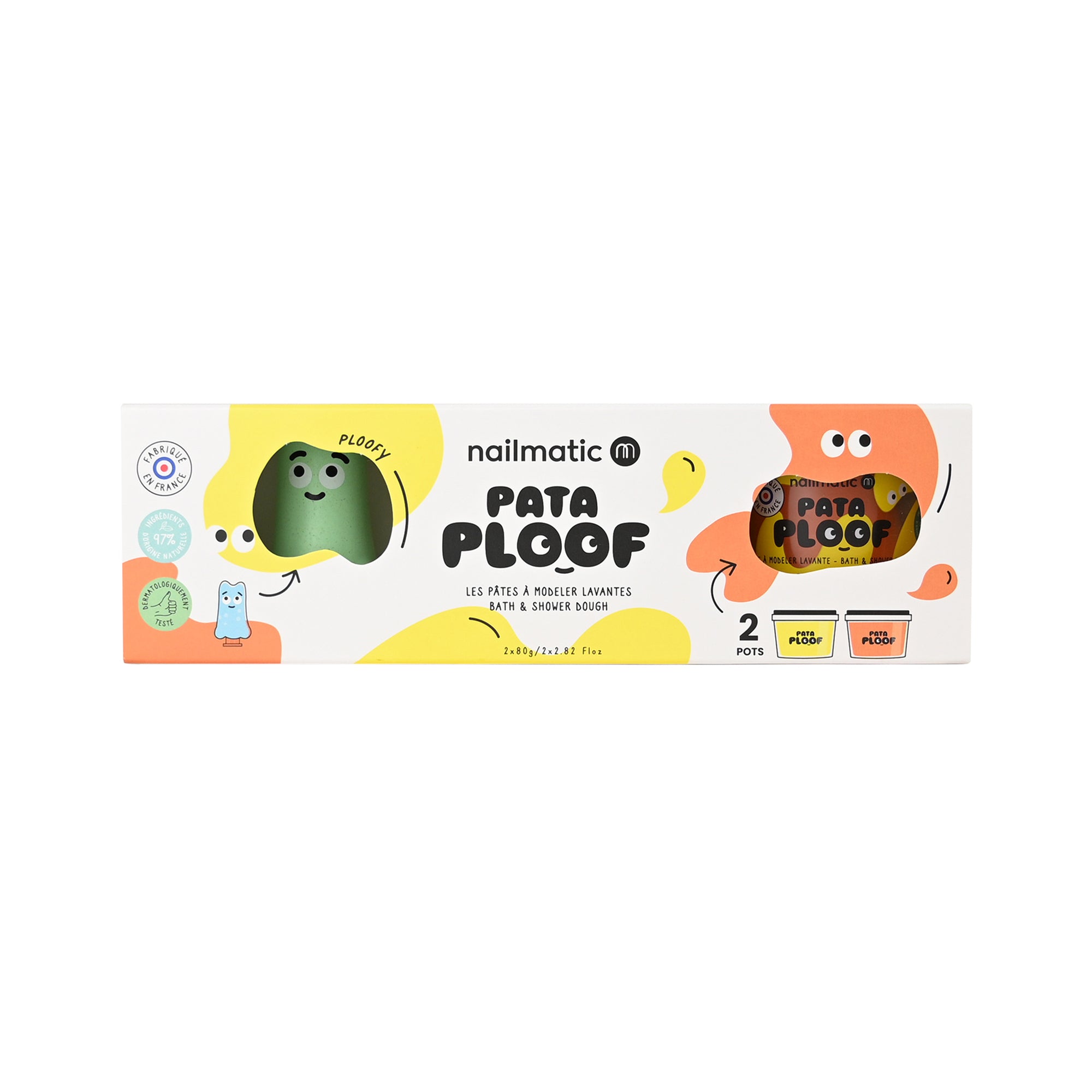 Pataploof Ploofy – Bath Dough Set of 2 in Yellow + Orange