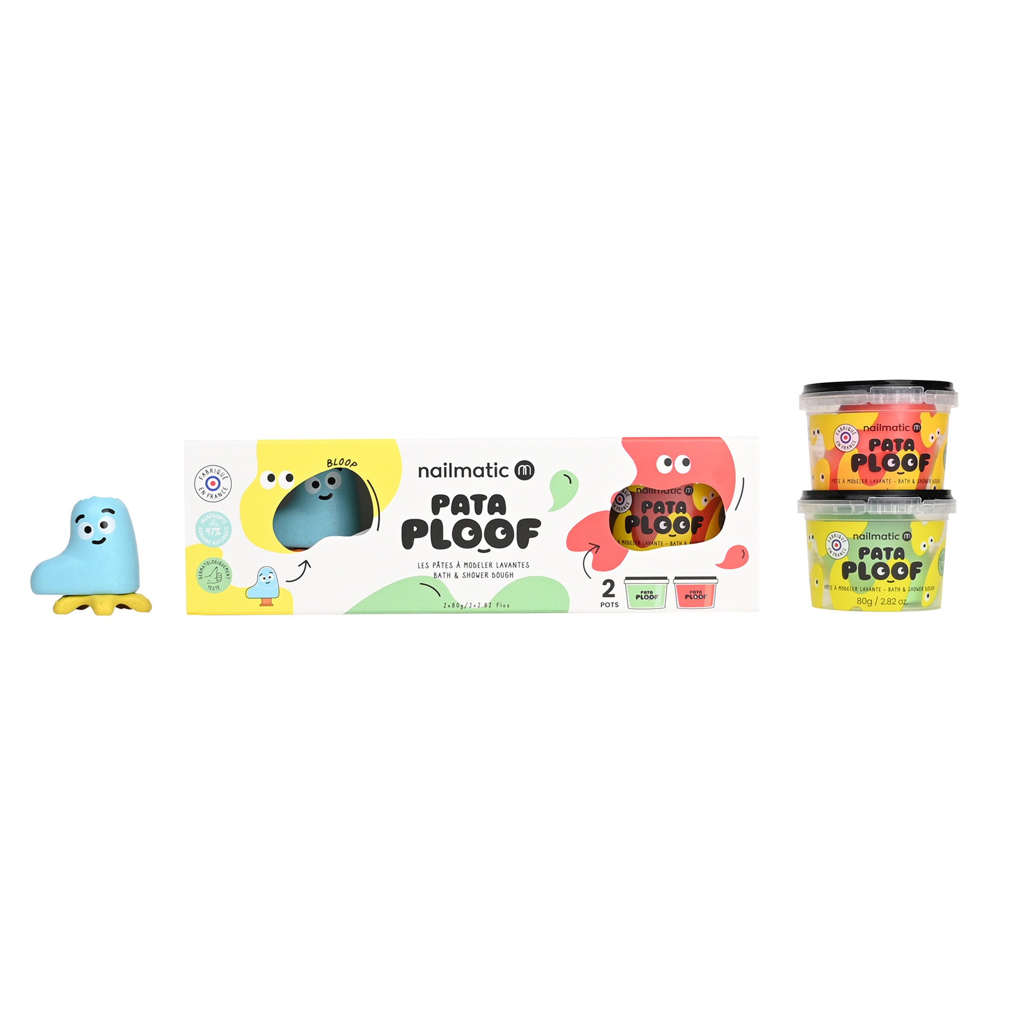 Pataploof Bloop – Bath Dough Set of 2 in Green + Red