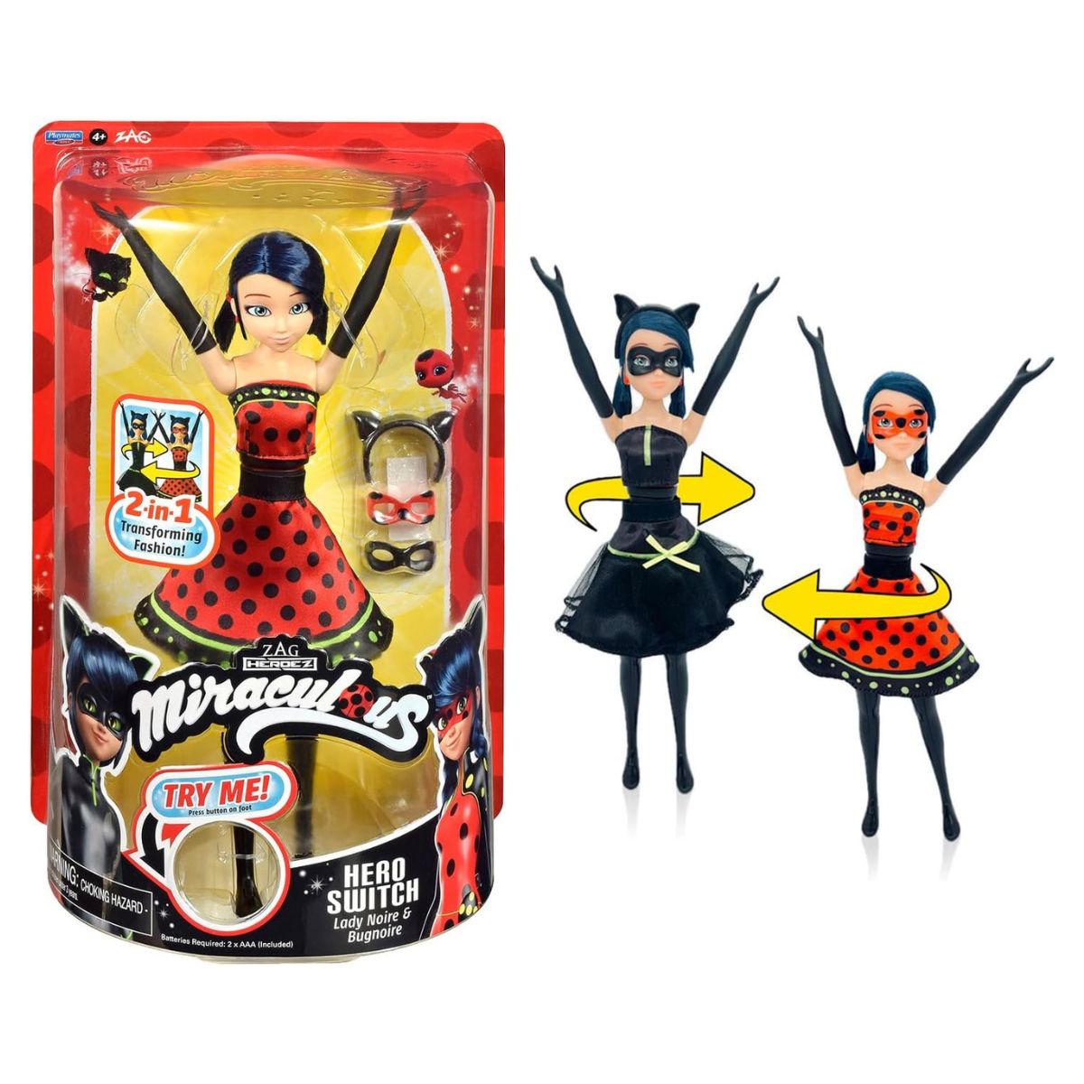 Miraculous Ladybug Hero Switch Transformation Doll 10″