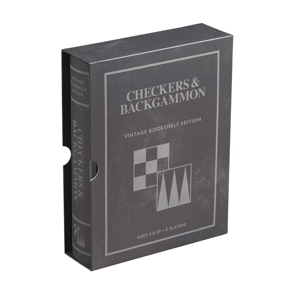 Checkers & Backgammon Vintage Bookshelf Edition