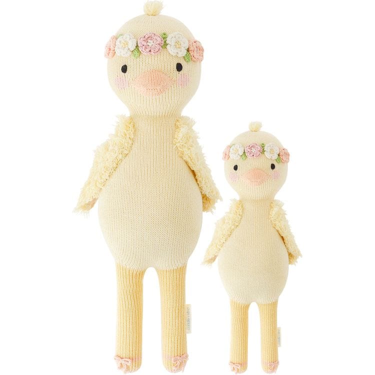 Little 13″ Flora the Duckling (With Flower Crown) Hand-Knit Doll