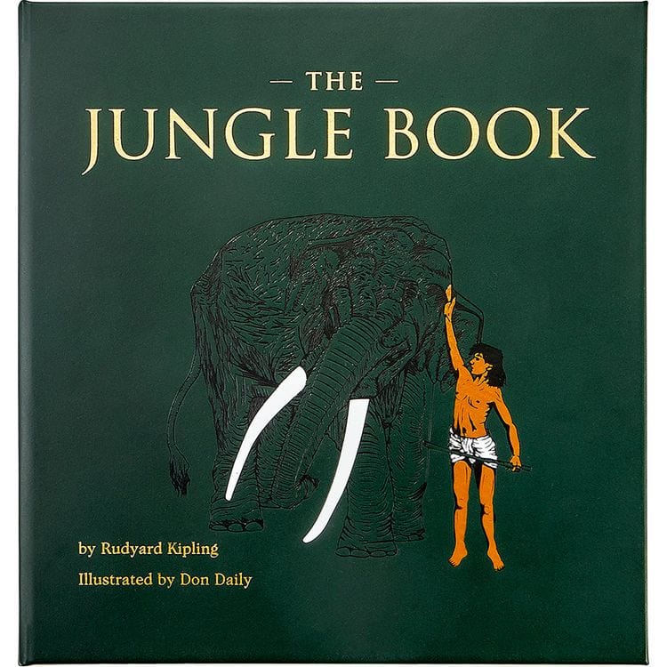 “The Jungle Book” in Green Bonded Leather
