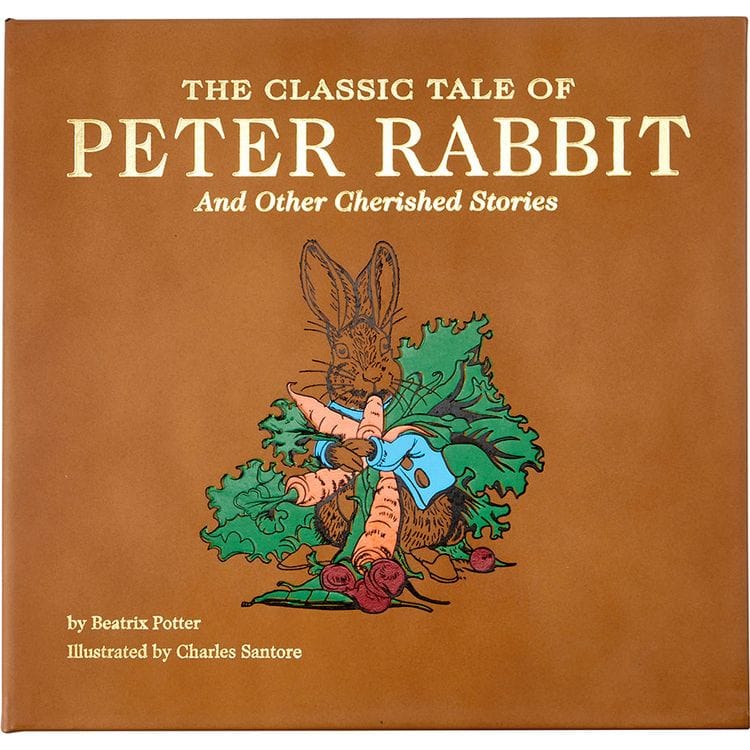 “The Classic Tale of Peter Rabbit” Book in Tan Bonded Leather