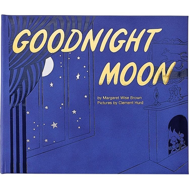 “Goodnight Moon” Book in Blue Bonded Leather