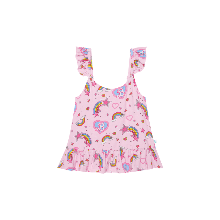 Barbie Star Power – Flutter Sleeve Ruffle Crop Top