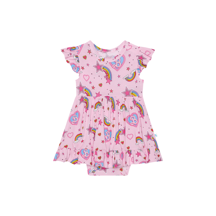 Barbie Star Power – Cap Sleeve Ruffled Bodysuit Dress