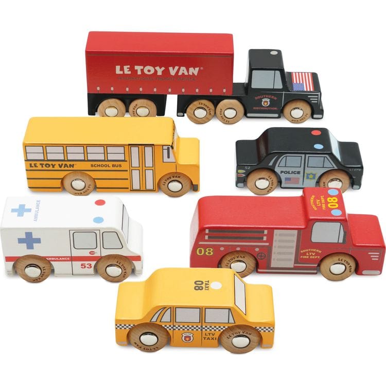 New York  Wood Toy Car Set – 7 Piece