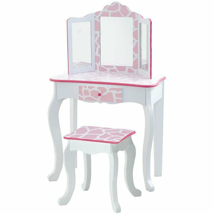 Fashion Giraffe Prints Gisele Play Vanity Set – Pink / White
