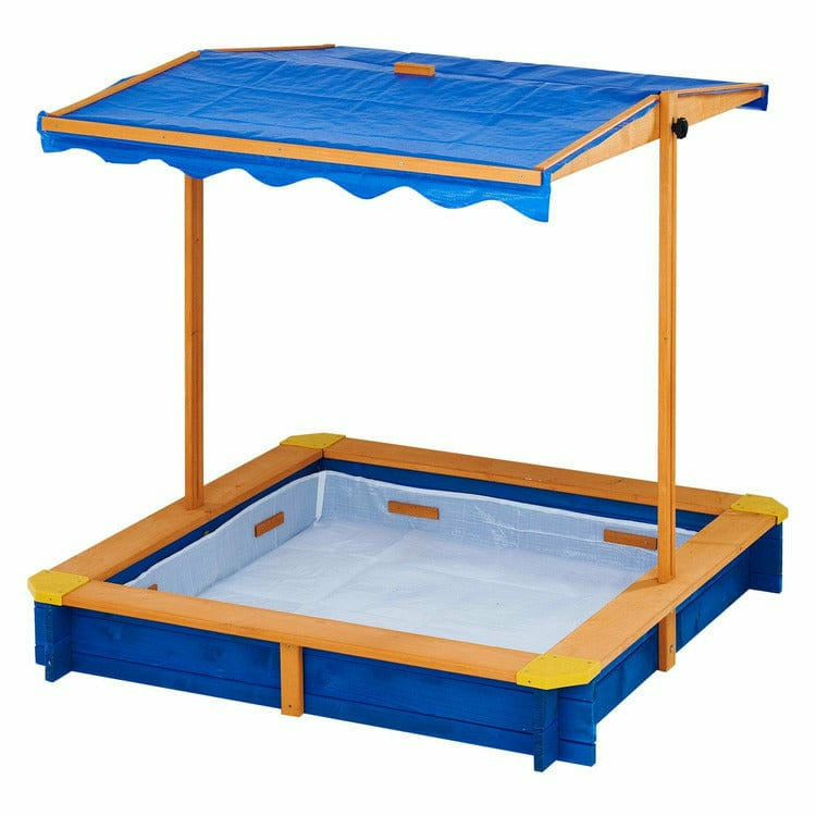 Outdoor Summer Sand Box – Wood / Blue