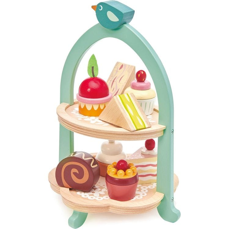 Wooden Birdie Afternoon Tea Stand