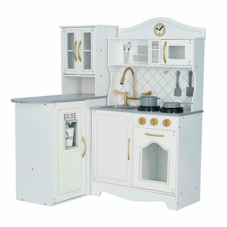 Little Chef Upper East Retro Play Kitchen – White / Gold